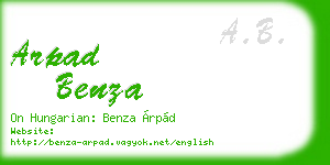 arpad benza business card